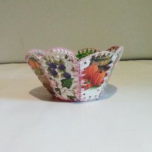 Hand Crafted Fruit Bowl with Pink String